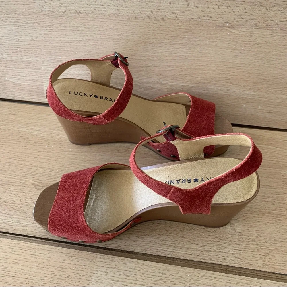 Lucky brand wedge sandals.  NWOT